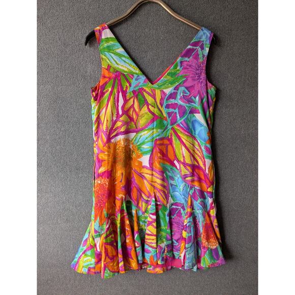 LRL Ralph Lauren Dress Womens 10 Colorful A Line Pockets Church Party Cruise - Picture 4 of 11